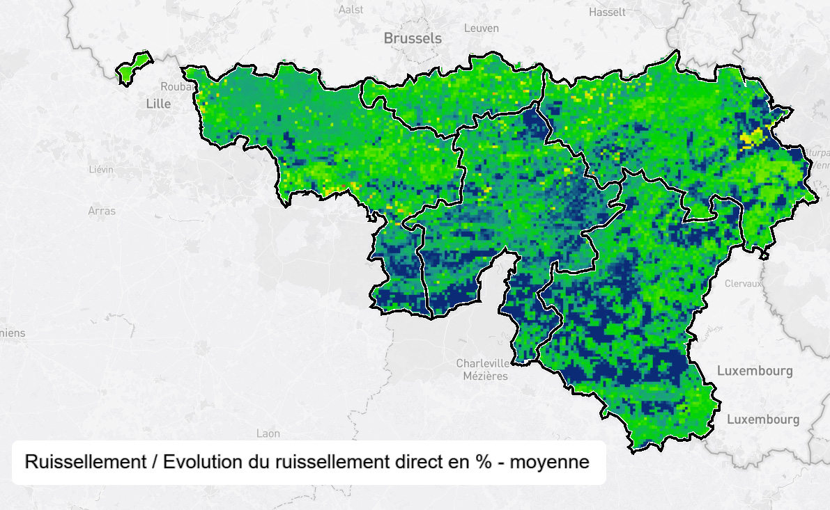 Carte ruissellement Belgique