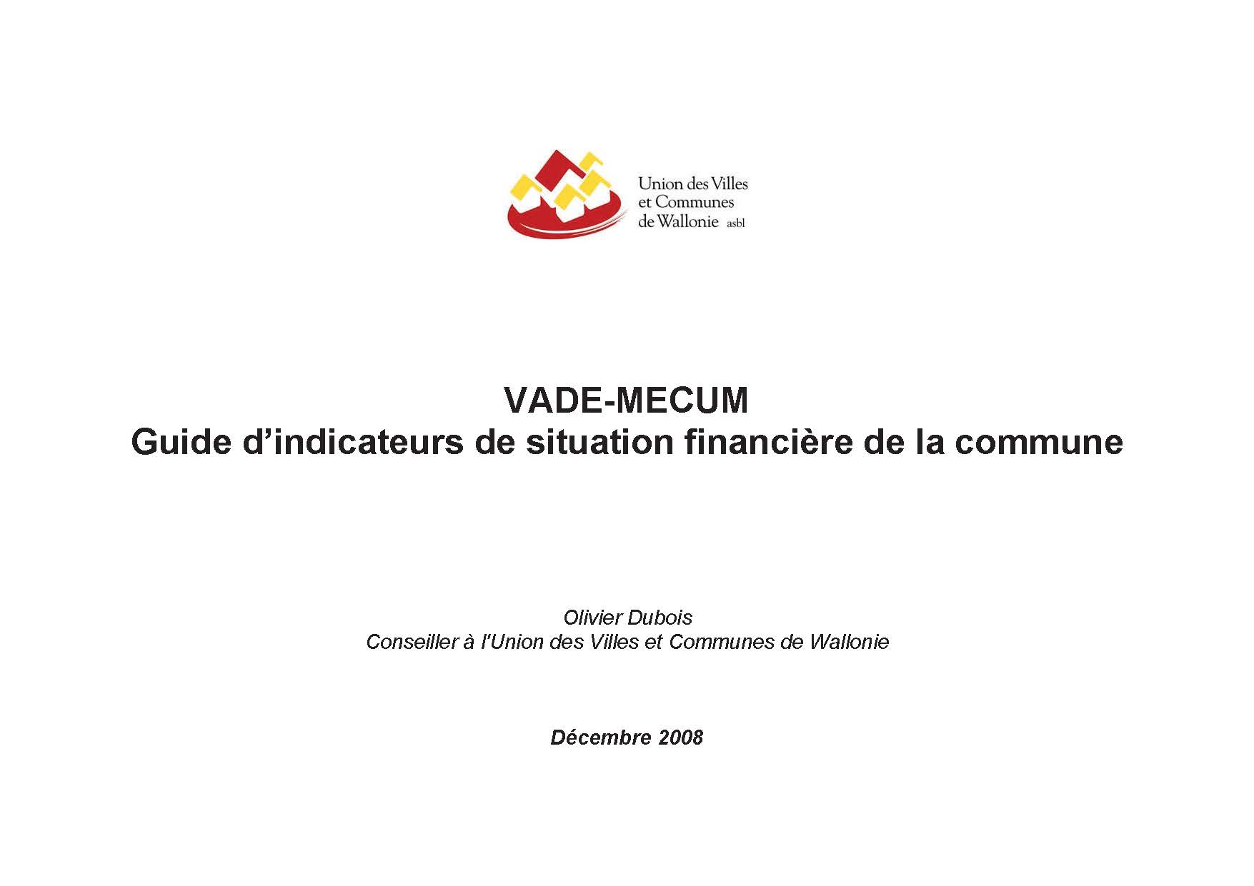 Cover: Guide d’indicateurs de situation financière de la commune